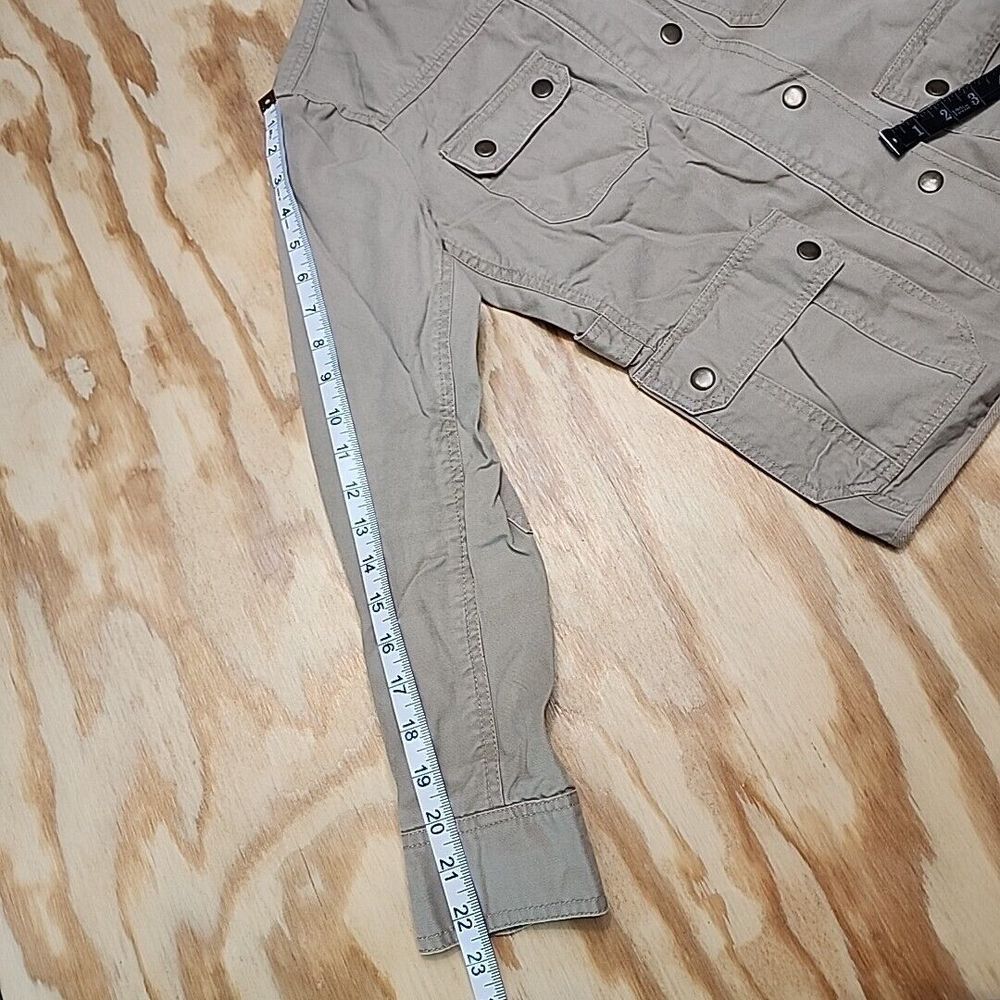 KUT FROM THE KLOTH‎ Women's CARGO JACKET~Size S~COTTON Tan Full ZIP + SNAP EUC - Picture 9 of 10